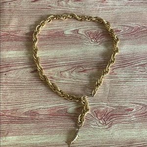 Vintage Gold Chain Belt With Moveable Red Eye Fish